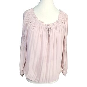 Express Romantic Blush Colored Long Sleeve Blouse Size Medium